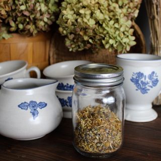 a jar of herbs ready for use