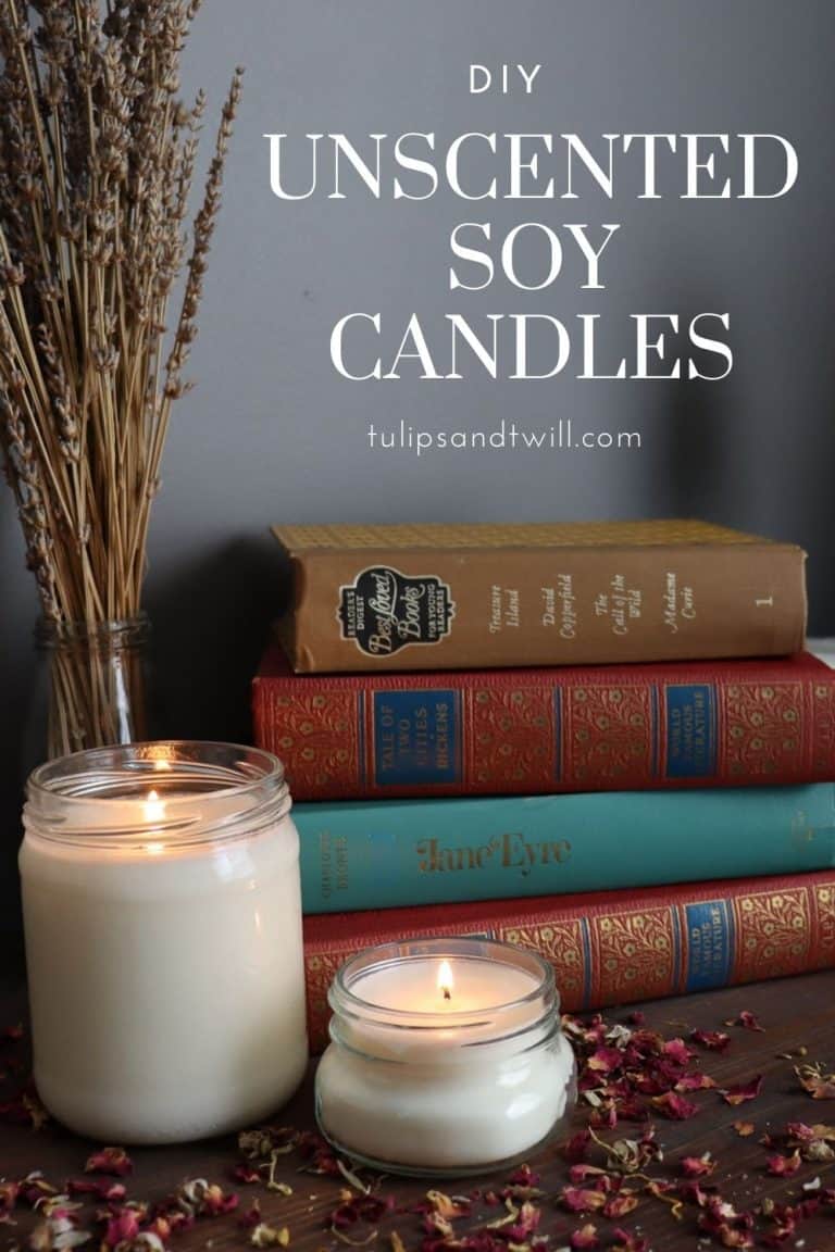 DIY Unscented Soy Candles Tulips and Twill