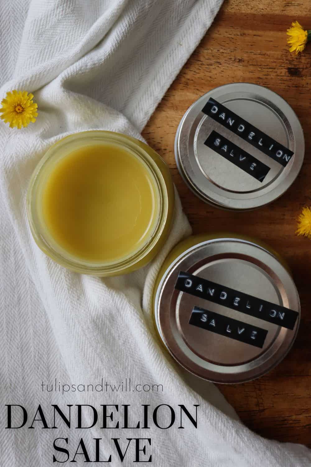 Homemade Dandelion Salve Recipe - Tulips and Twill