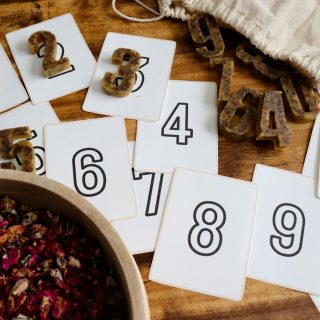beeswax letters and their matching flashcards