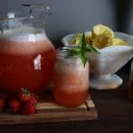 strawberry basil lemonade on display ready to be served