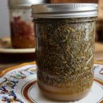 lavender infusing in honey