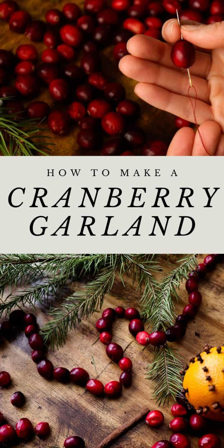 Handmade Cranberry Garland Tulips and Twill